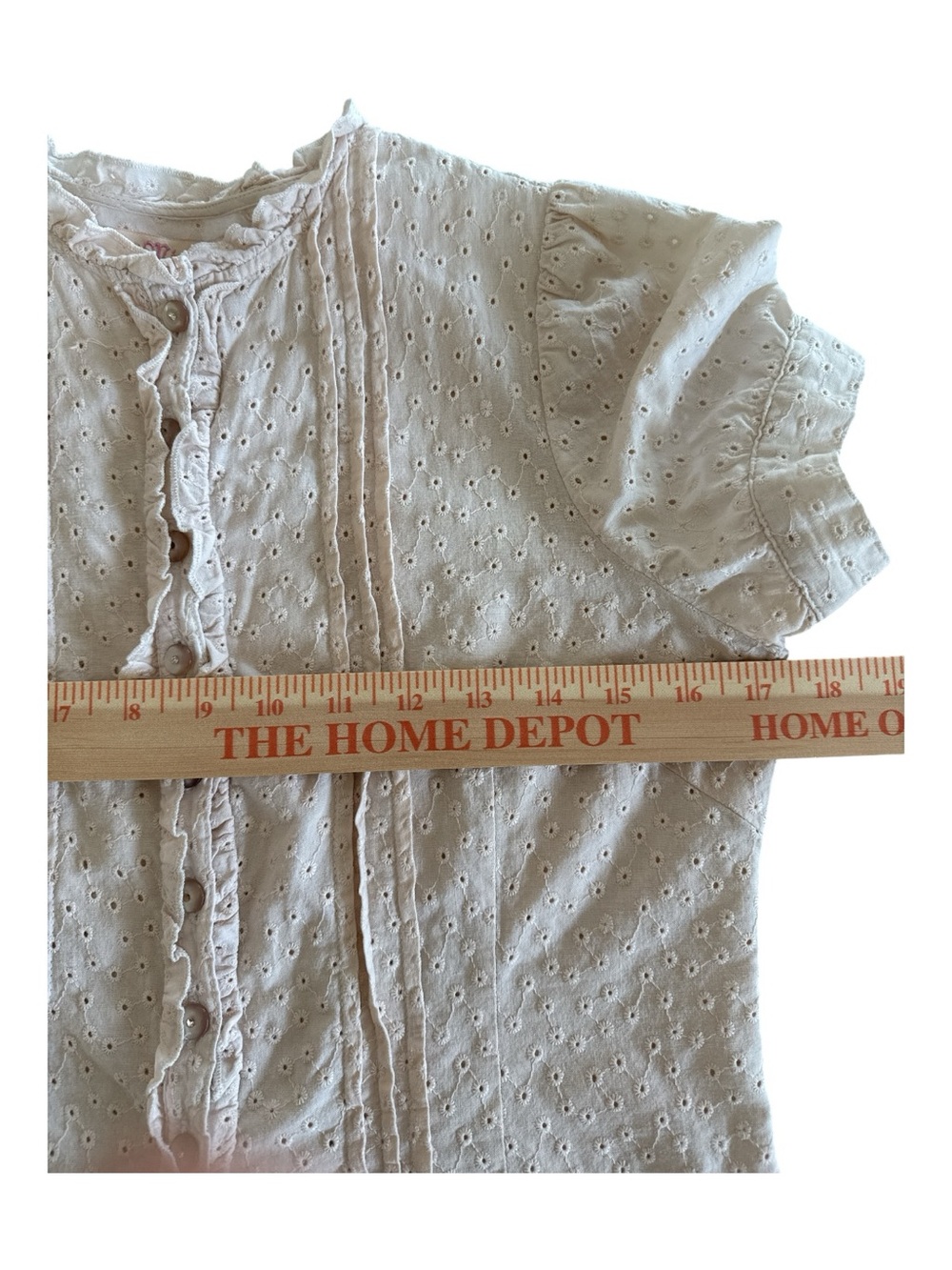 Miss Me Blush Eyelet Ruffle Button-Front Shirt - Picture 10 of 11